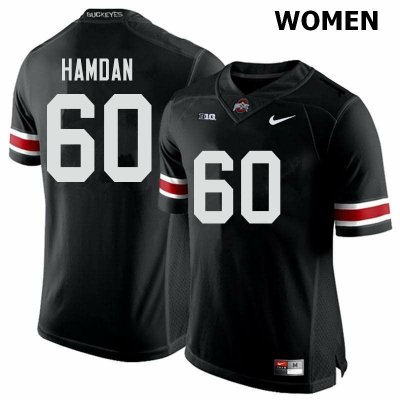 Women's Ohio State Buckeyes #60 Zaid Hamdan Black Nike NCAA College Football Jersey Classic SOY8444LO